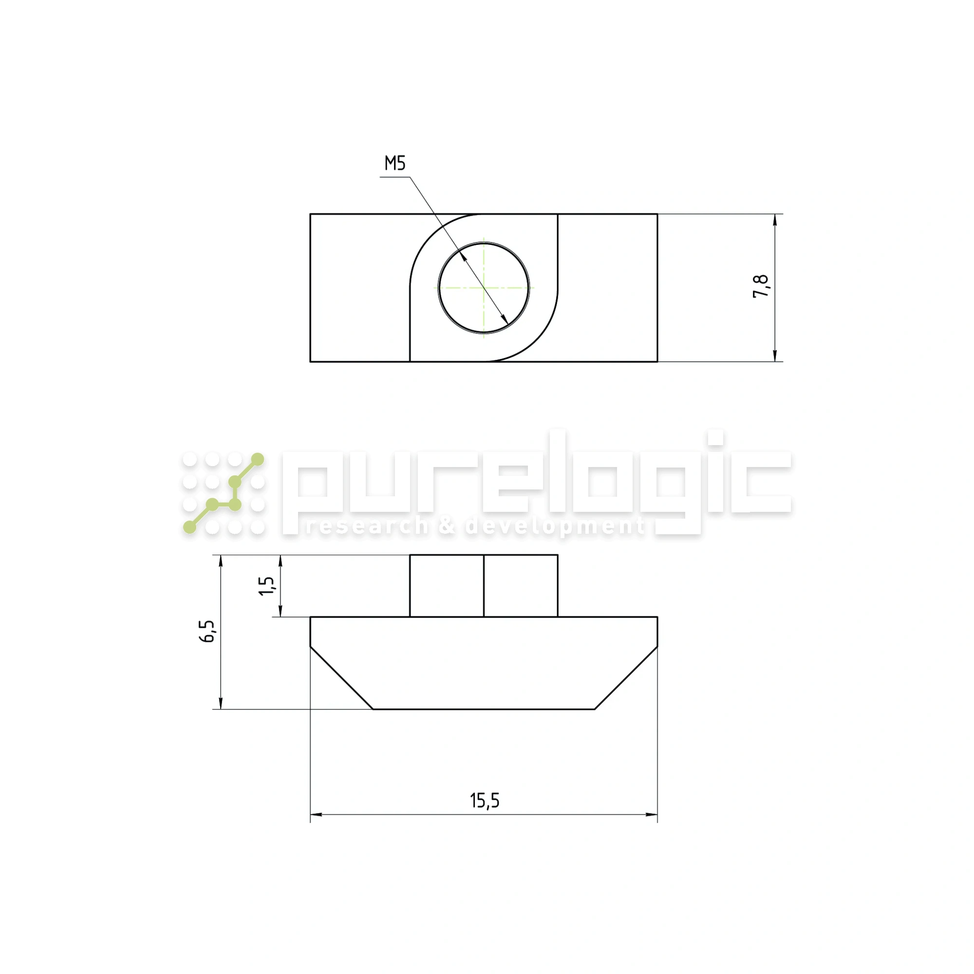 Гайка Т-образная 30TM5 (AL-M5-8) 28 Гайка Т-образная 30TM5 (AL-M5-8) фото