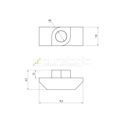 Гайка Т-образная 30TM5 (AL-M5-8) 28 Гайка Т-образная 30TM5 (AL-M5-8) фото