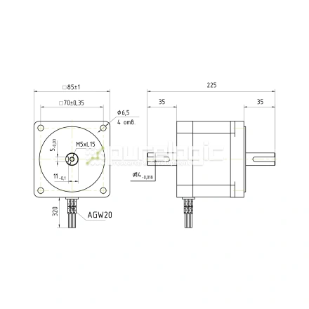 Двигатель шаговый PL86HD151-D14K фото