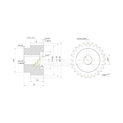Шестерня косозубая GH3-T25D19 фото