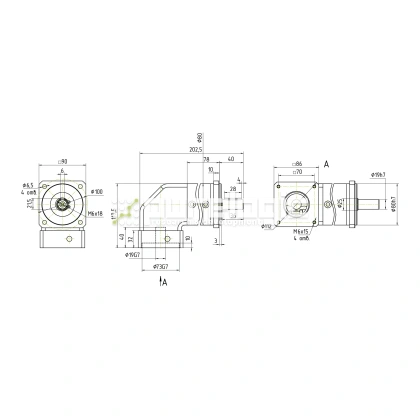 Редуктор планетарный угловой 86WPLF20K-19S фото