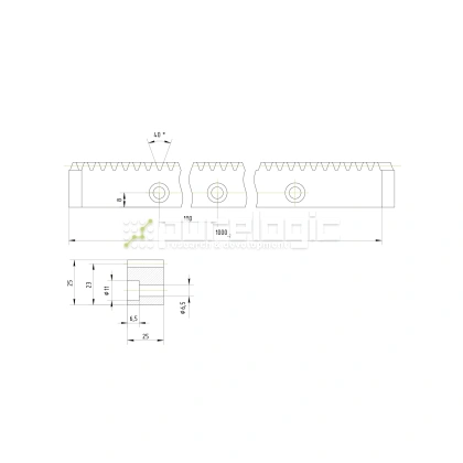Рейка косозубая RH2-2525 фото