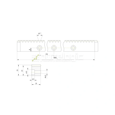 Рейка косозубая RH2-2525 фото