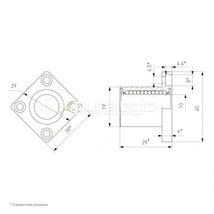Втулка шариковая с фланцем LMK10 фото