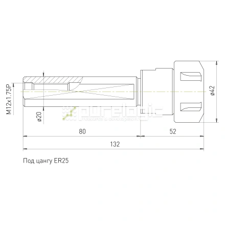 Цанговый патрон SL20-ER25-80L фото
