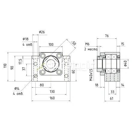 Опора ШВП Hiwin BK40-C5 фото