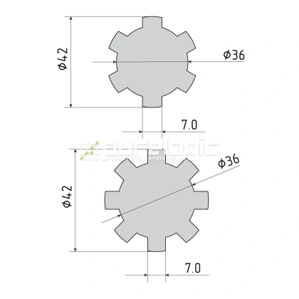 Шлицевой вал SS-36x42 фото