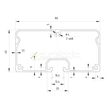 Алюминиевый кабель-канал ZXH4080 фото