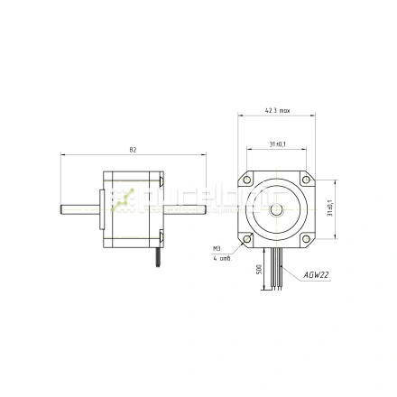 Двигатель шаговый PL42HD34-D5 фото