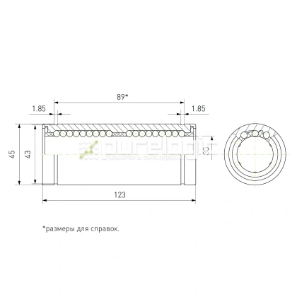 Втулка шариковая LM30L-UU фото