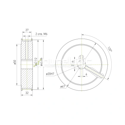 Шкив зубчатый BLA-40-5M-25-A-N20 фото