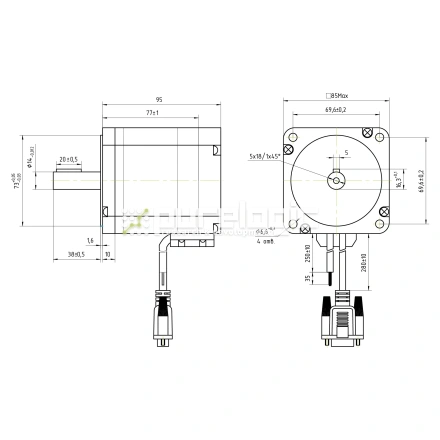 Двигатель шаговый с энкодером PL86H8401-D14-1K фото