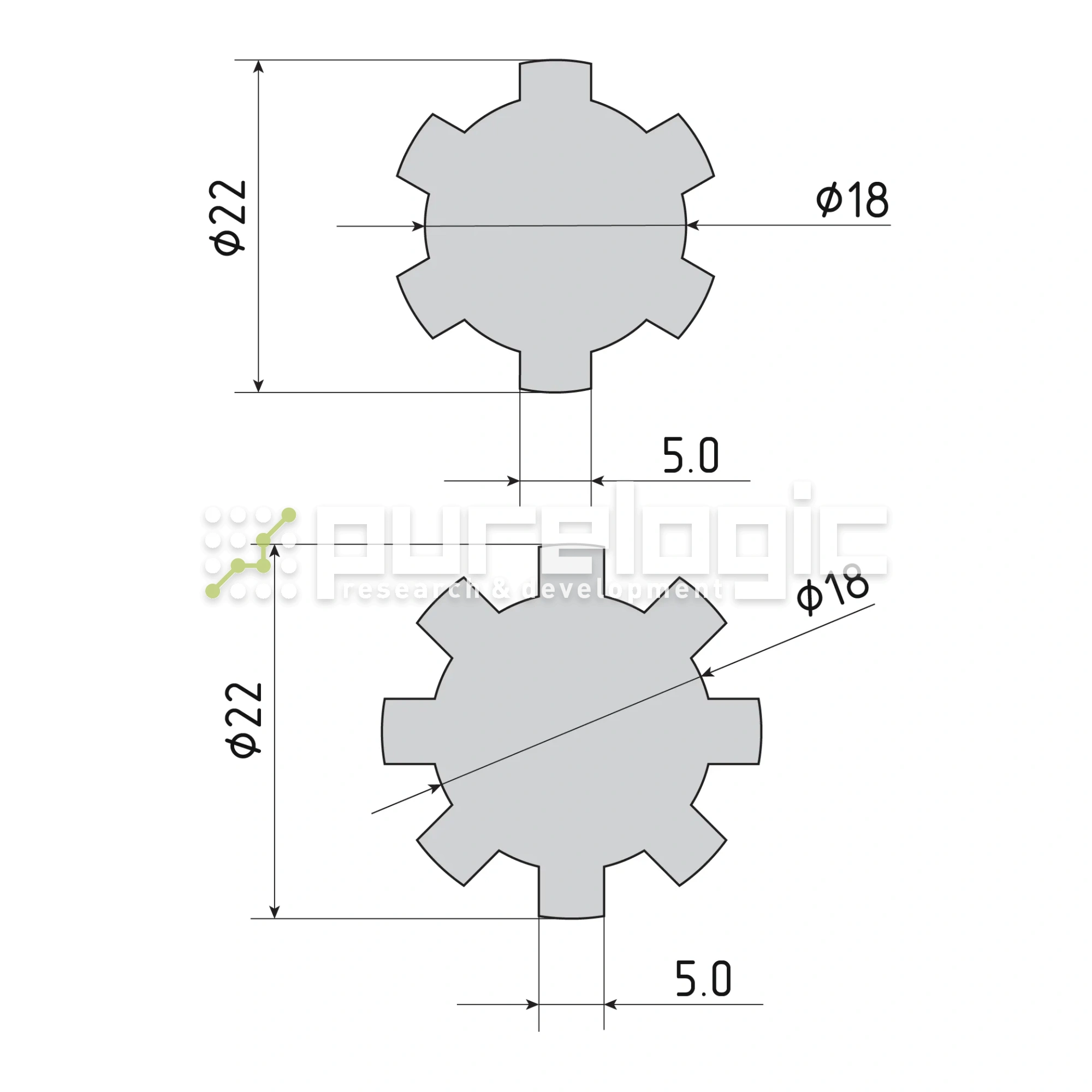 Шлицевой вал SS-18x22 6 507 Шлицевой вал SS-18x22 фото