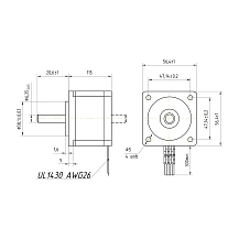 Двигатель шаговый FL57STH115-2804A