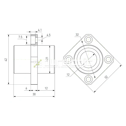 Втулка шариковая с фланцем LMKC12 фото