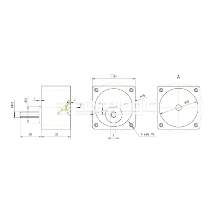 Редуктор для ШД 57GB5K (1:5) фото