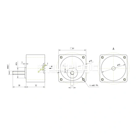 Редуктор для ШД 57GB10K (1:10) фото