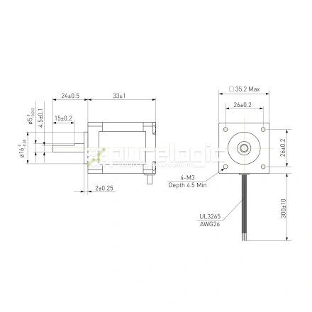 Двигатель шаговый биполярный 35CM015 фото