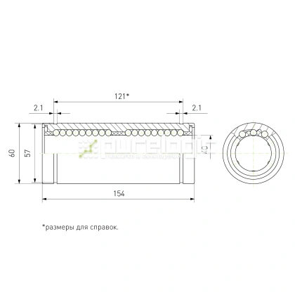Втулка шариковая LM40L-UU фото