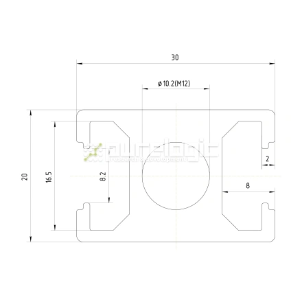 Профиль алюминиевый HXB2030-8 фото