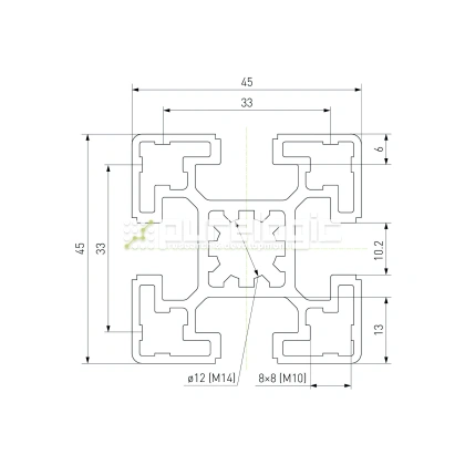 Профиль алюминиевый HXB4545BB-10 фото