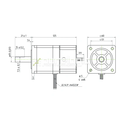 Двигатель шаговый с электрическим тормозом 60CM30X-BZ 10 511 Двигатель шаговый с электрическим тормозом 60CM30X-BZ фото