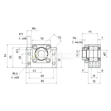 Опора ШВП Hiwin BK17-C5 фото