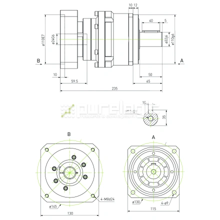Редуктор планетарный прецизионный 115VRB40K-S32-P0 фото