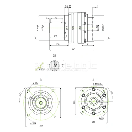 Редуктор планетарный прецизионный 220VRB5K-S75-P0 фото