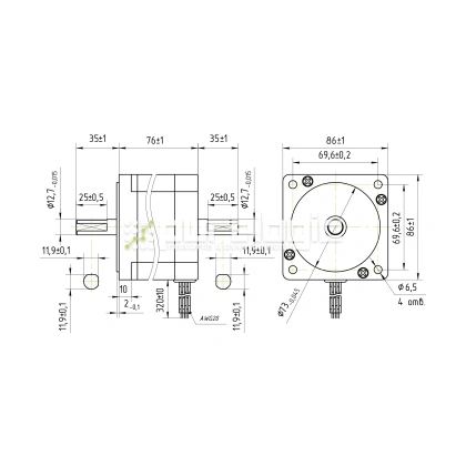 Двигатель шаговый PL86HD75-D12.7 фото