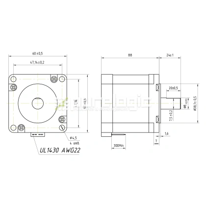 Двигатель шаговый FL60STH86-2008AF фото