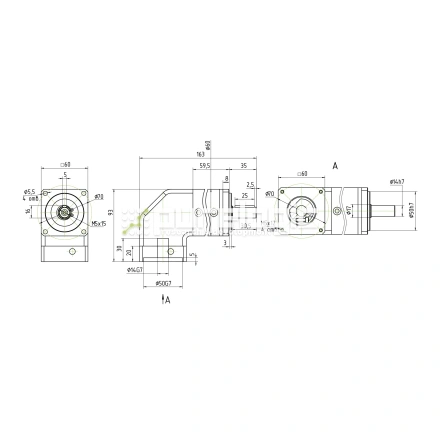 Редуктор планетарный угловой 60WPLF15K-14S фото