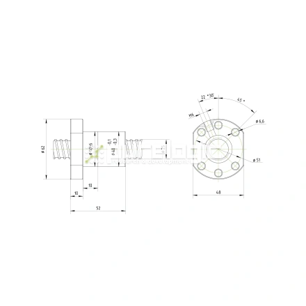 Гайка ШВП Hiwin R25-5K4-FSC (BD=3.175) фото