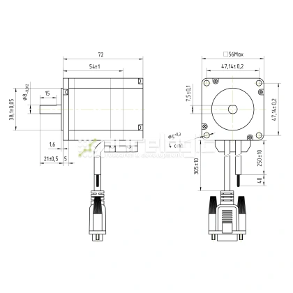 Двигатель шаговый с энкодером PL57H6430-D8-1K фото
