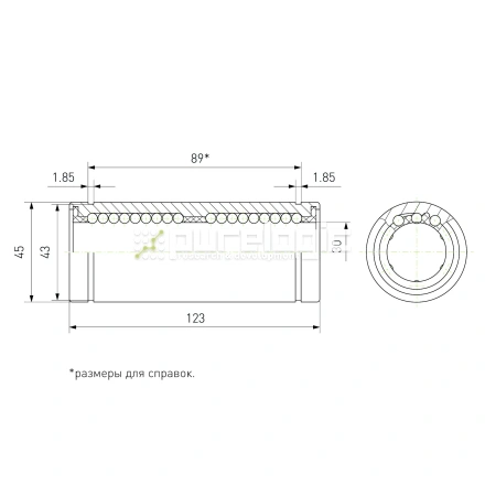 Втулка шариковая LM30L-UU фото