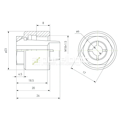 Цанга AMB зажимная с гайкой 6mm фото