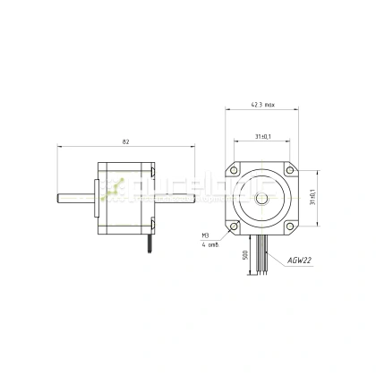 Двигатель шаговый PL42HD34-D5 фото