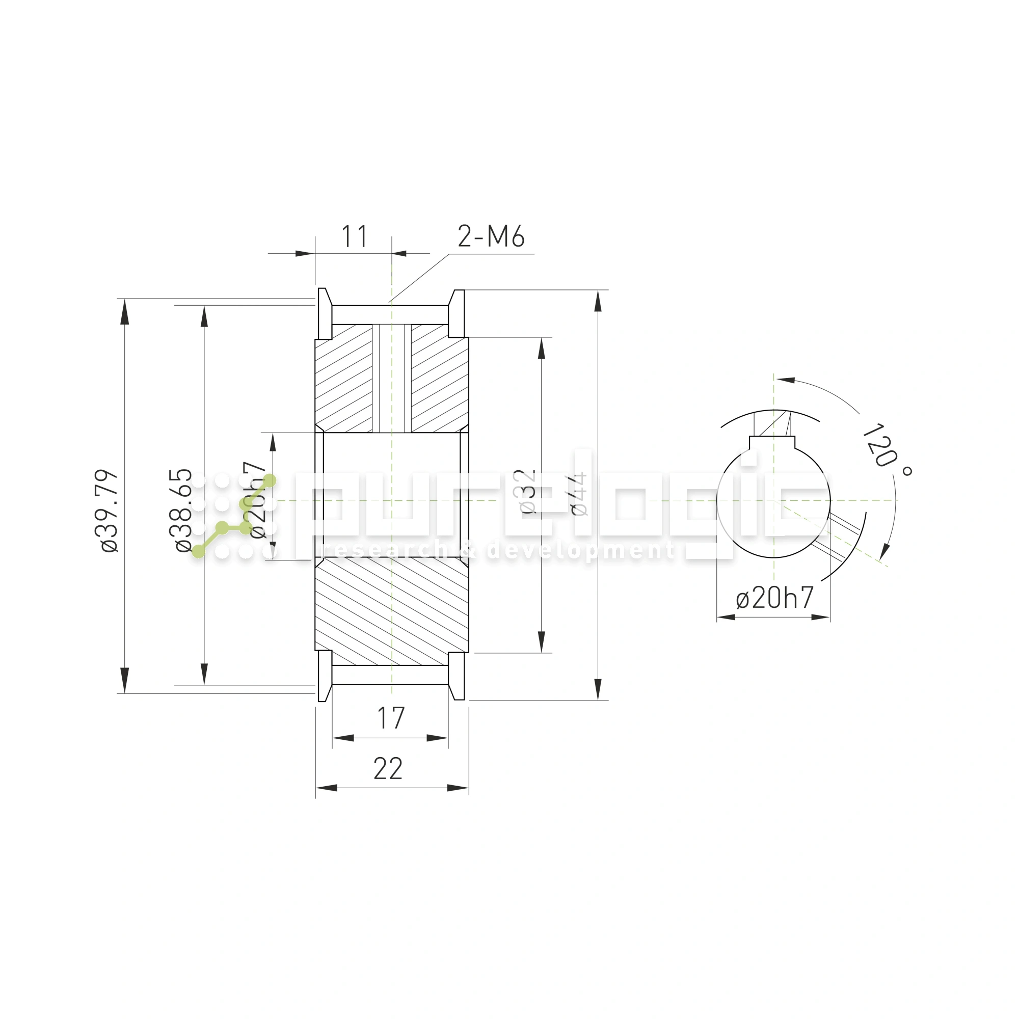 Шкив зубчатый BSY-25-5M-15-A-N20 1 138 Шкив зубчатый BSY-25-5M-15-A-N20 фото