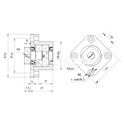 Опора ШВП подшипниковая FK12 фото