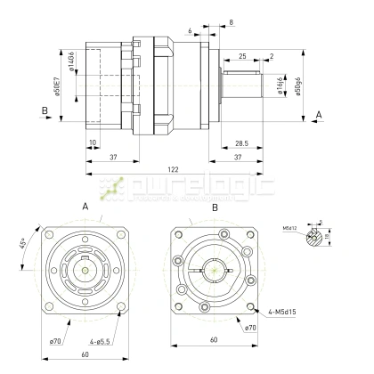 Редуктор планетарный прецизионный 60VRB5K-S16-P0 31 190 Редуктор планетарный прецизионный 60VRB5K-S16-P0 фото