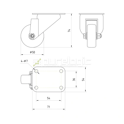 Колесная опора BJL-50 фото