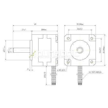 Двигатель шаговый PL35H28-D5 фото