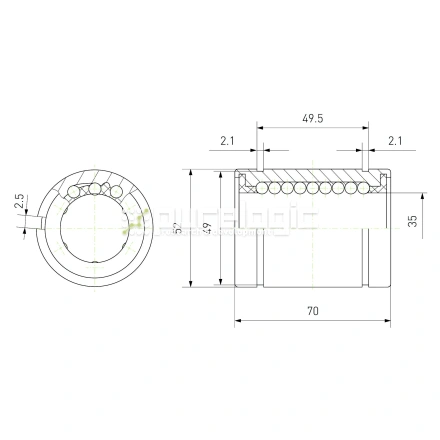 Втулка шариковая LM35-AJ фото