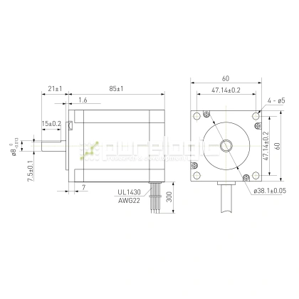 Двигатель шаговый биполярный D57CM31 фото