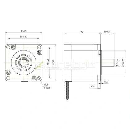 Двигатель шаговый FL86STH156-4208B фото