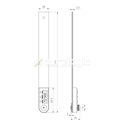 Линейка цифровая угловая PL5423Z-300 фото
