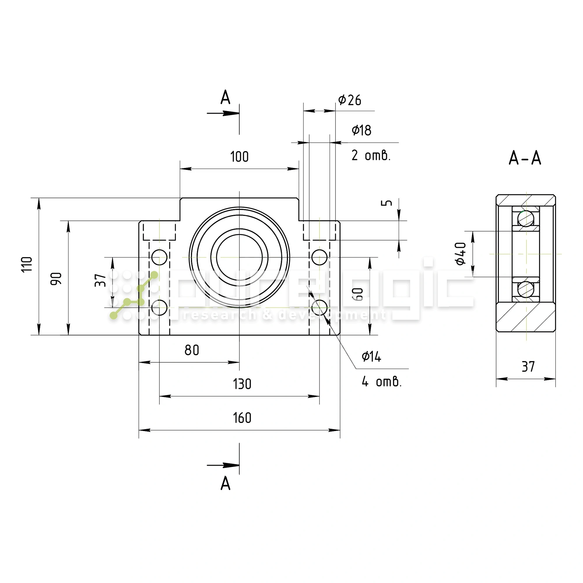 Опора ШВП Hiwin BF40-C5 18 959 Опора ШВП Hiwin BF40-C5 фото