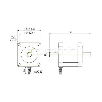 Двигатель шаговый PL57HD56-D8 фото