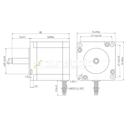 Двигатель шаговый PL57H56-D8 фото