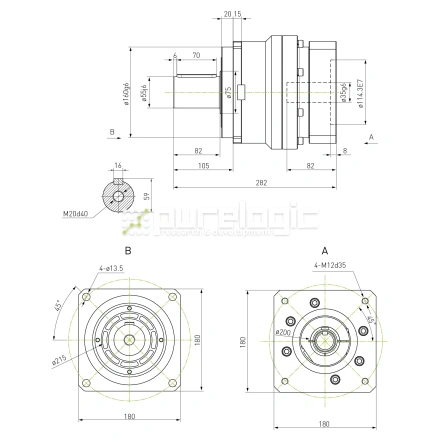 Редуктор планетарный прецизионный 180VRB5K-S55-P0 фото